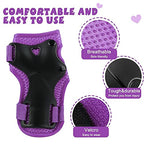 Kids Protective Gear Set Wemfg Knee Pads For Kids 7-13 Years Knee And Elbow Pads With Wrist Guards 3 In 1 For Skating Cycling Bi