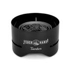 Petromax Feuerhand Tabletop Charcoal Grill, Powder-Coated Steel Tamber For Outdoor Use, Wood Lid, 7.9 Inch Diameter, Black
