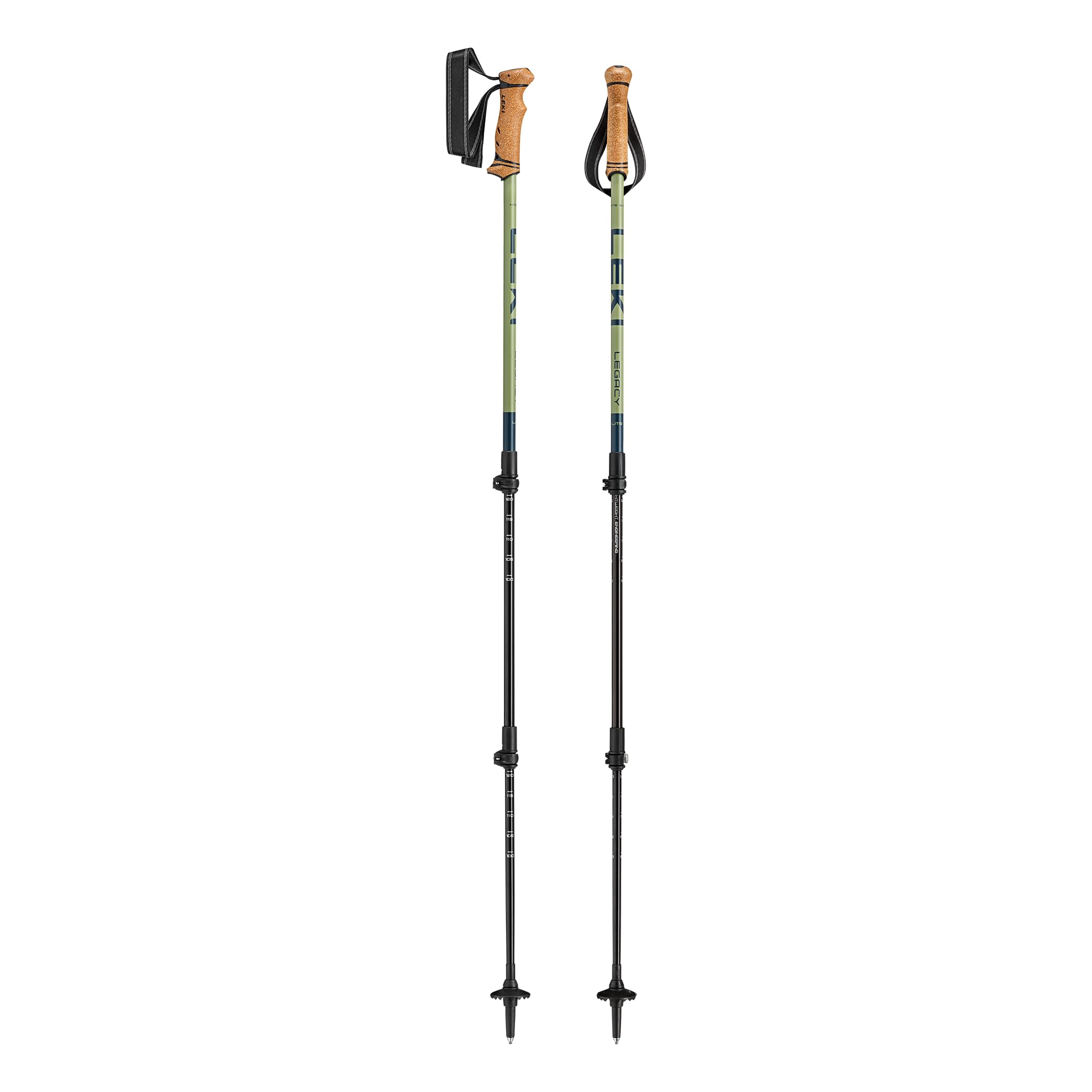 LEKI Legacy Lite Aluminum Adjustable Lightweight Walking Poles for Trekking & Hiking - Orange-Blue-Anthracite - 100-135 cm