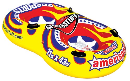 Sportsstuff Double Amerisport Snow Tube Yellow, Dimensions Inflated (71In X 43In) (78In X 49In)