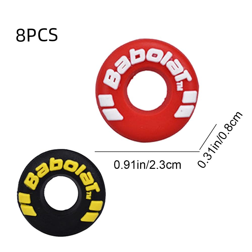 Xixilinruiyun 8 Piece Rubber Tire Shape Vibration Dampener Perdurable Tennis Racket Shock Absorber Soft Tennis Accessory Great F