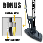 Bv Bicycle Ergonomic Floor Pump With Gauge & Clever Air Valve, 160 Psi, Reversible Presta And Schrader