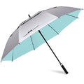 G4Free 62 Inch UV Protection Golf Umbrella Auto Open Vented Double Canopy Oversize Extra Large Windproof Sun Rain Umbrellas (Sil