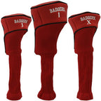 Team Golf Ncaa Wisconsin Badgers Contour Golf Club Headcovers (3 Count) Numbered 1, 3, & X, Fits Oversized Drivers, Utility, Res
