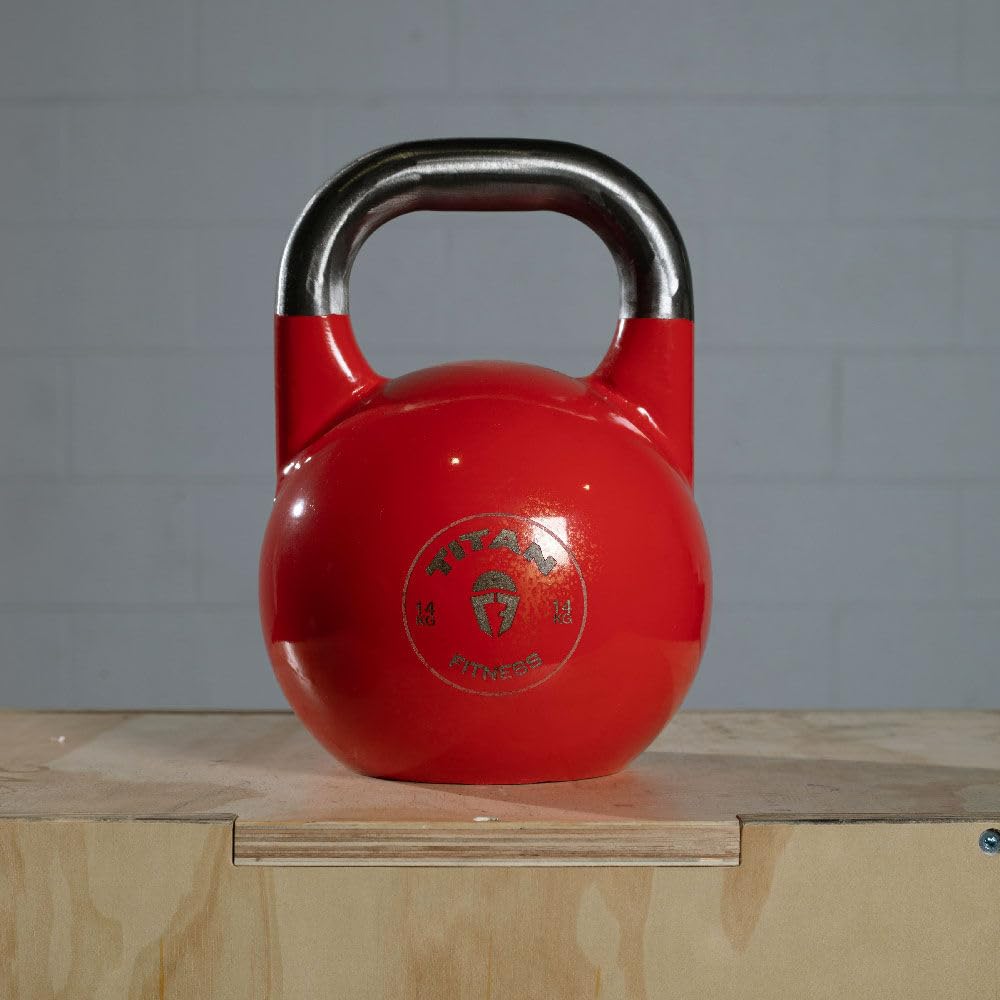 Titan Fitness 14 Kg Competition Kettlebell, Single Piece Casting, Kg Markings, Full Body Workout