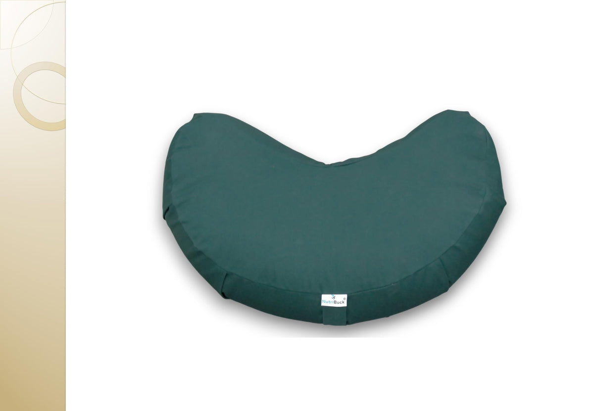 Nutribuck Crescent Shape Zafu Meditation Yoga Cushion Filled With Buckwheat Hulls, Enhances Comfort, Support, And Mindfulness In