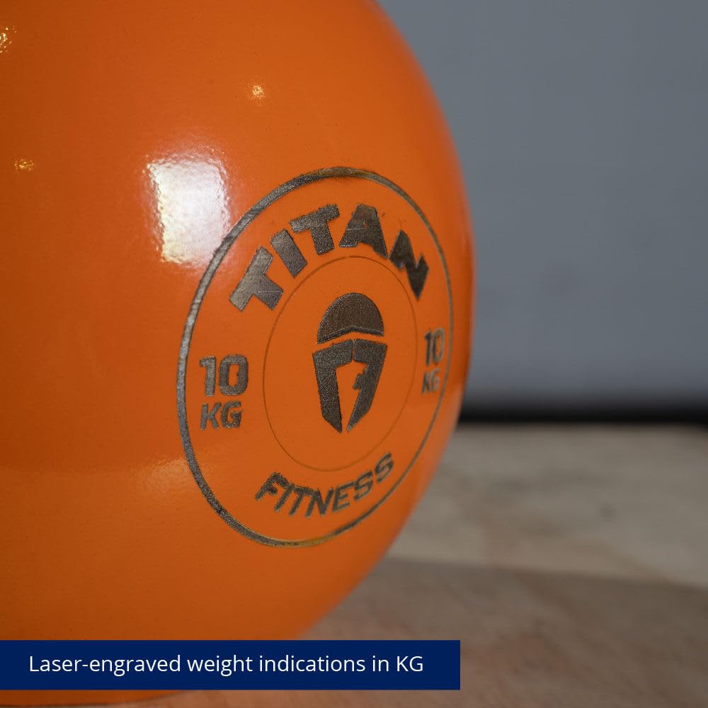 Titan Fitness 10 Kg Competition Kettlebell, Single Piece Casting, Kg Markings, Full Body Workout