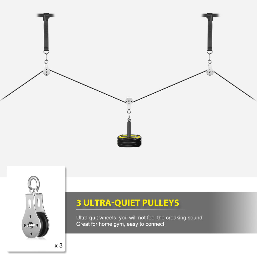 Weight Cable Pulley System Gym, Cable Weight Pulley System Attachments For Home Gym With Handle Pulley System Gym Lat Pull Down,