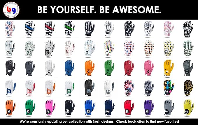 Bg Bender Golf Glove  Wear On Left  (White Bones, Mens Small)