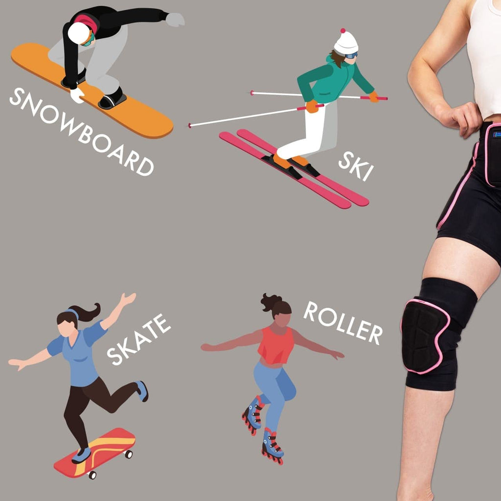 Belugadesign 3D Protection Padded Shorts Knee Set | Hip Butt Tailbone Impact Shorts For Ski Skateboard Snowboard Volleyball Ice