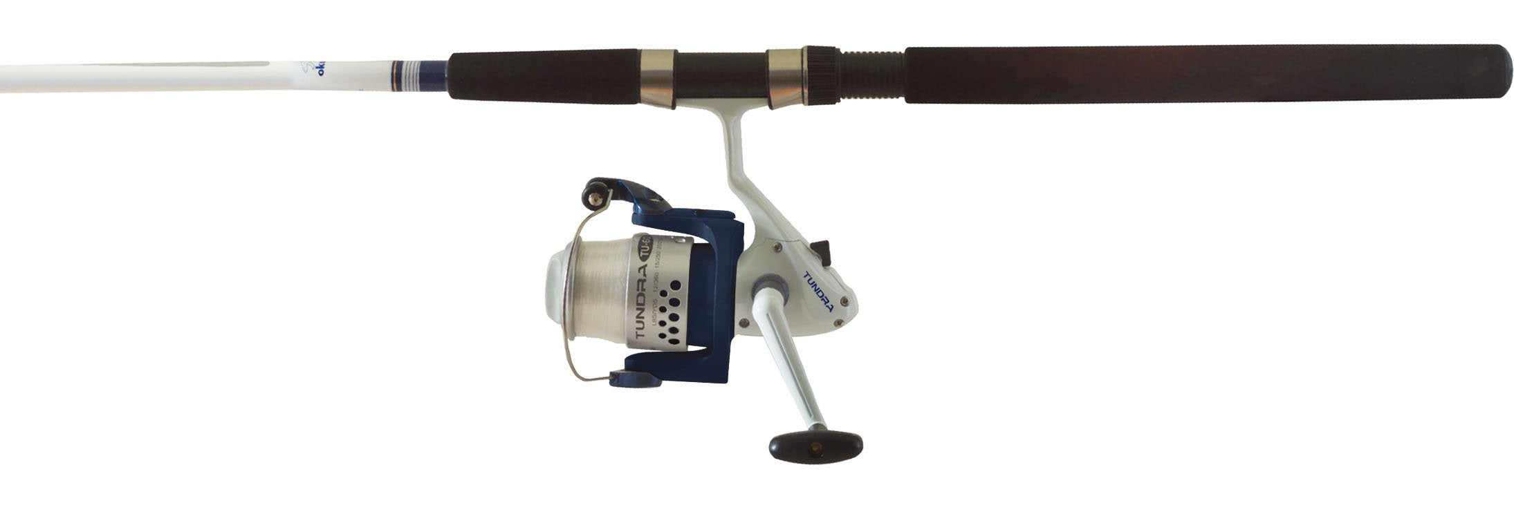 Okuma Fishing Tu-702-50 Tundra Combo Spinning Reel (Large, White/Blue)