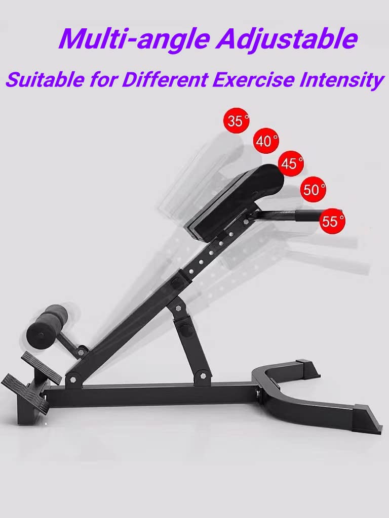 Commax Hyperextension Roman Chair Back Extension Bench Foldable Workout Bench Machine For Home Gym Adjustable Waist Abdominal Ba