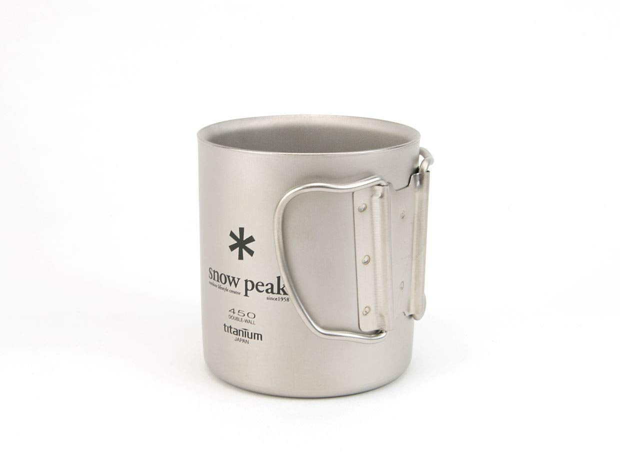 Snow Peak Double Wall Titanimum Insulated Mug, Lightweight, Durable, Camping, 450Ml