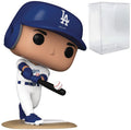 POP MLB: Dodgers - Shohei Ohtani (White Home Uniform) Funko Vinyl Figure (Bundled with Compatible Box Protector Case), Multicolo