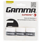 Gamma Sports Supreme Overgrip For Tennis, Pickleball, Squash, Badminton, And Racquetball Racquets, 3-Pack, Grey