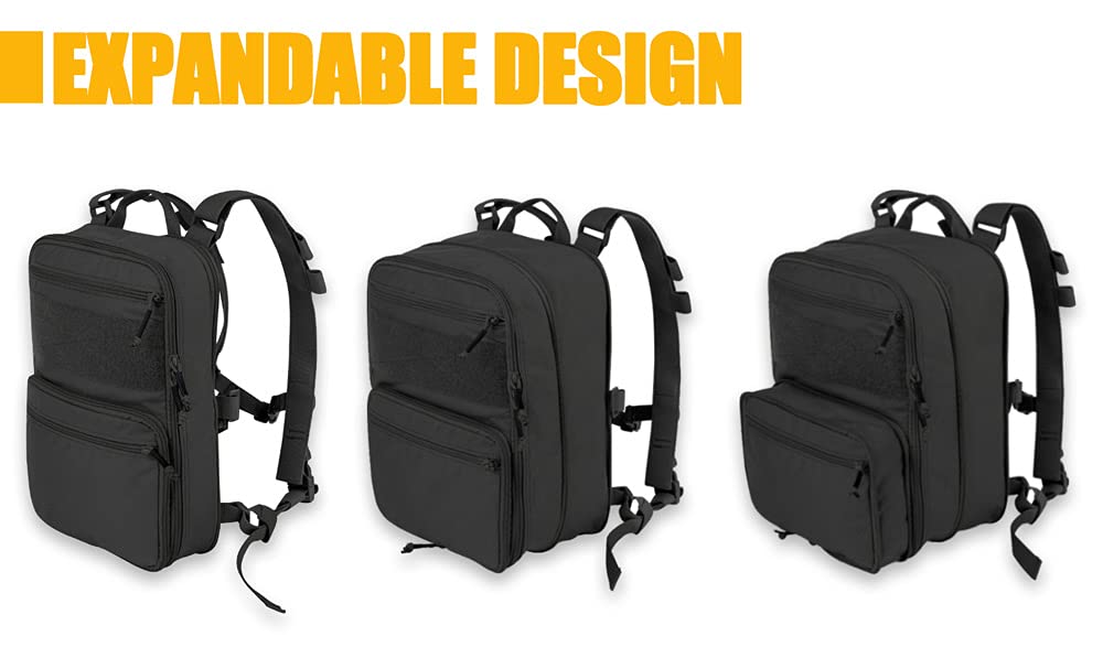 Krydex Tactical Expandable Backpack Molle Backpack For Travelling Hiking Hunting (Bk)