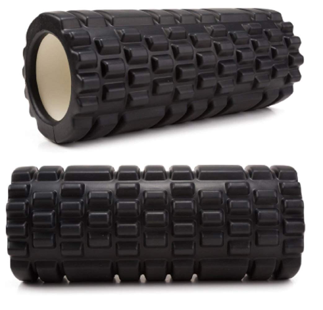 JERN Foam Blocks Massage Roller Stick Hollow Yoga Block Muscle Relaxation Fitness Roller (Black)