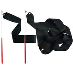 Fazhbary Black Rhythmic Gymnastics Wands Praise Dancing Streamers For Kids Baton Twirling Talent Shows Artistic Dancing, 2 Pack