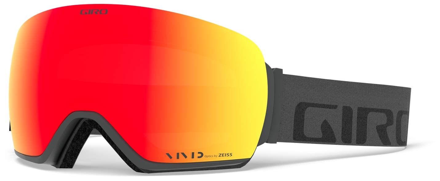 Giro Article Ski Goggles - Snowboard Goggles for Men - Grey Wordmark Strap with Vivid Ember/Vivid Infrared Lenses