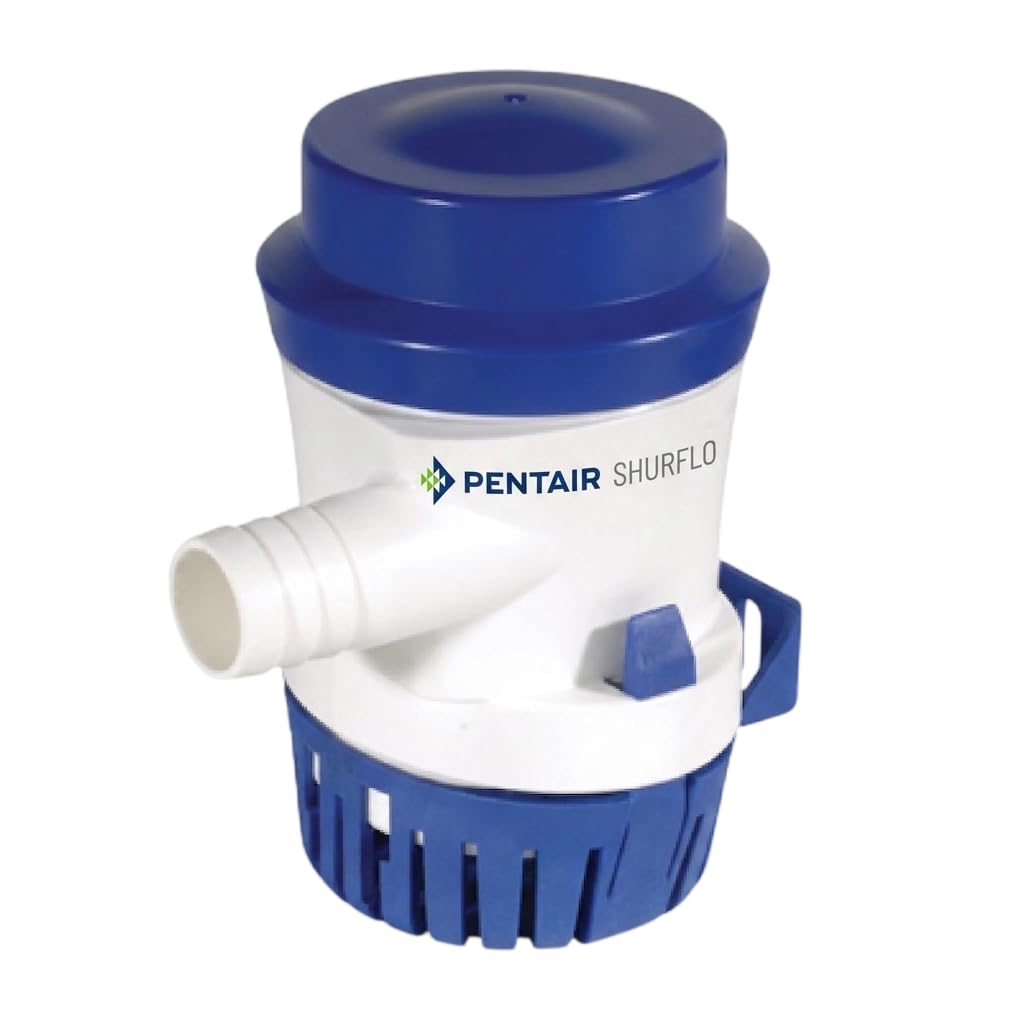 PENTAIR SHURFLO 355-110-10 Marine Bilge Pump, 700 GPH Submersible Marine Pump, Anti-Airlock, ABS Housing, Nylon Impeller, Igniti
