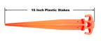 16'' 12 Pcs Tent Pegs Garden Stakes Durable And Strong Plastic Tent Stakes For Beach Mat, Camping, Hiking, Garden, Landscape Sta