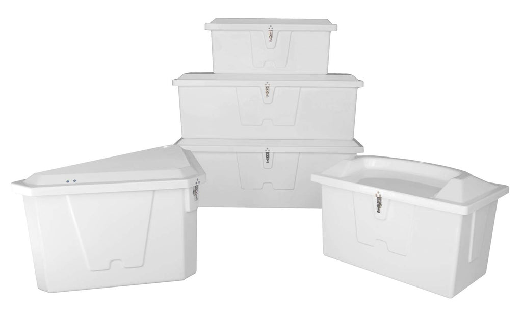 Taylor Made Stow 'N Go Fiberglass Dock Box With Top Seat - Large (29H X 72''W X 29''D) - Durable And Secure Storage For Boat Acc