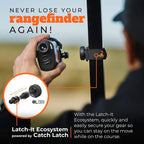 Frogger Golf Rangefinder Magnetic Holder For Golf Carts With Latch-It Technology And Non-Slip Straps  Adjustable Range Finder Mo
