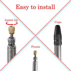 Presta Valve Cap 6 Pieces - Cycling Tire Air Valve Caps  Anodized Tire Stem Valve Caps Dust Free - Aluminum Alloy Color Bike Tir