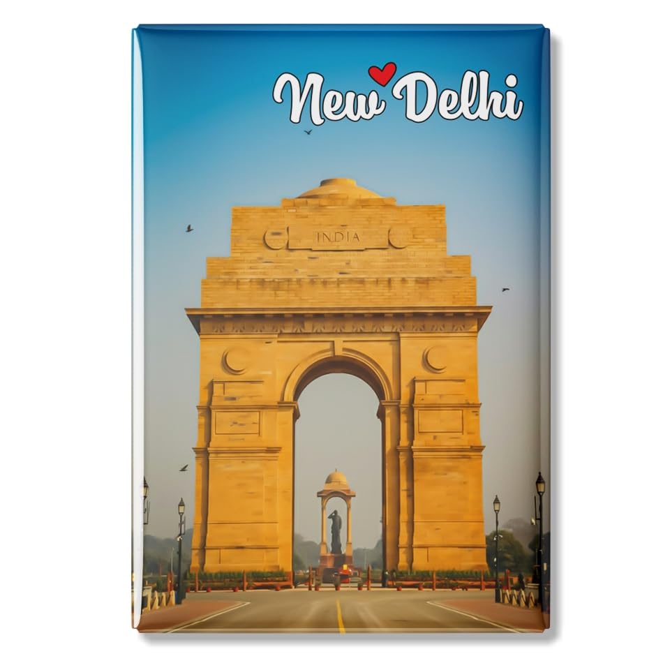 Visibee New Delhi  India Gate Fridge Magnet | Travel Souvenir Refrigerator Magnet for Kitchen & Home Decor | Size 90x65 mm | Pa