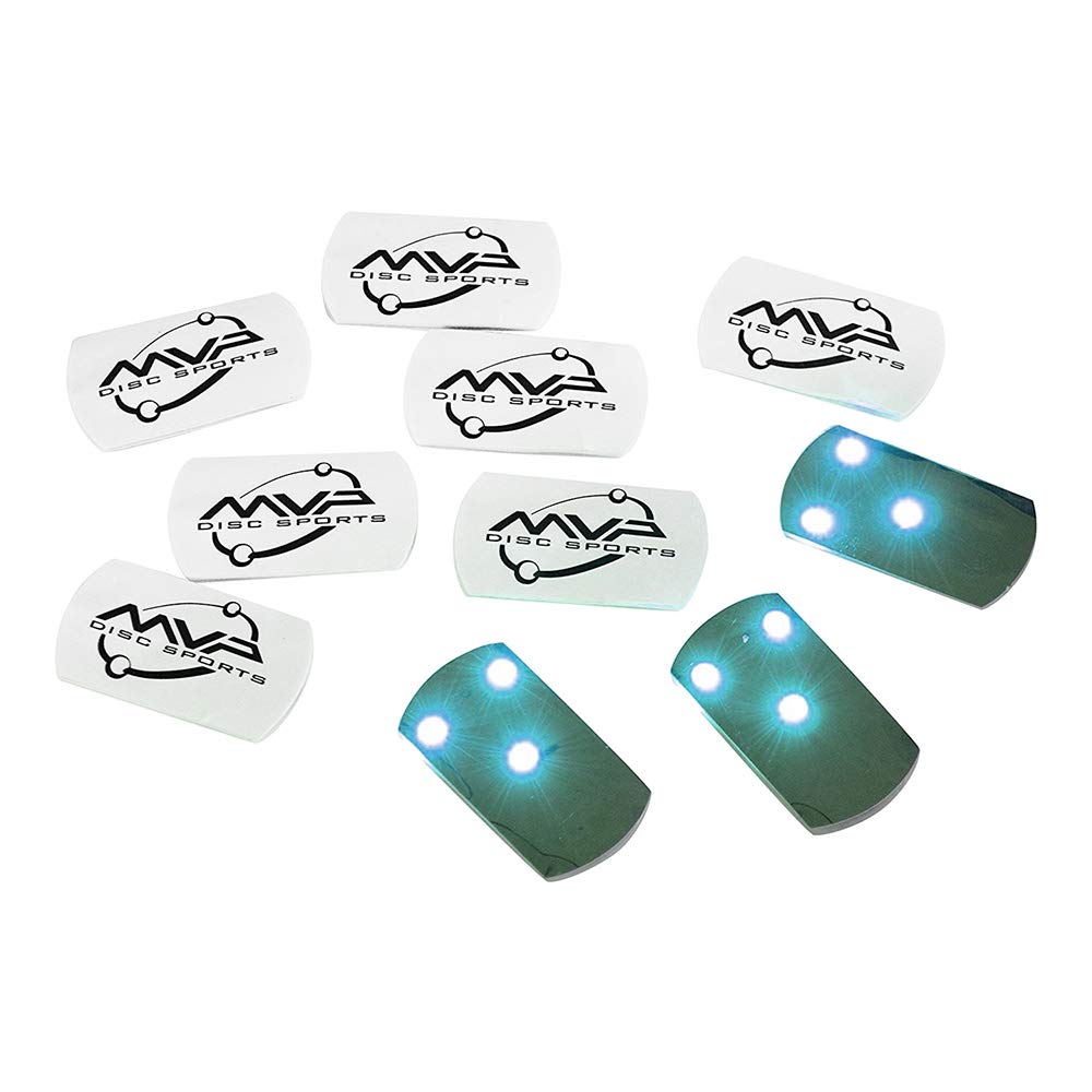 Mvp Disc Golf Flat Led Tri-Lite Disc Golf Lights (Pack Of 10) (Turquoise)