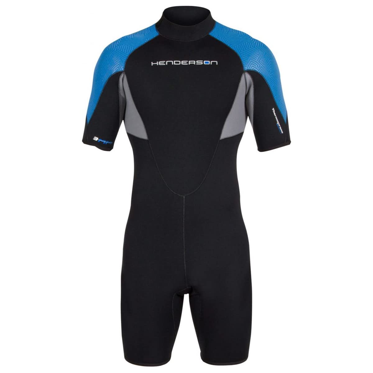 Henderson 3Mm Mens Thermoprene Pro Back Zip Shorty Wetsuit - Black/Blue - 4X-Large