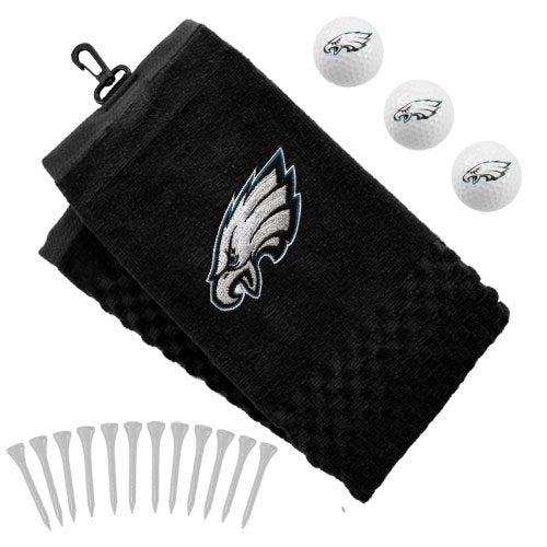 NFL Philadelphia Eagles Embroidered Towel, Golf Balls & Tees Gift Set