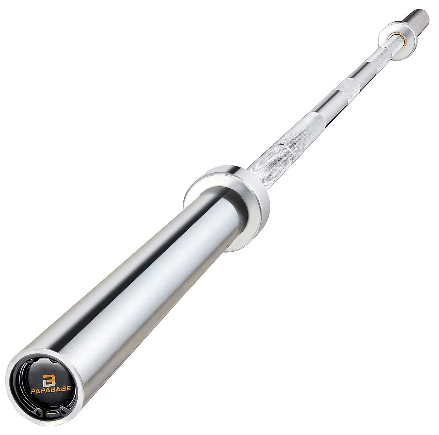 Papababe Olympic Bar 7-Foot Solid Chrome Barbell Weights Lifting Power Lifting (2-Inch)