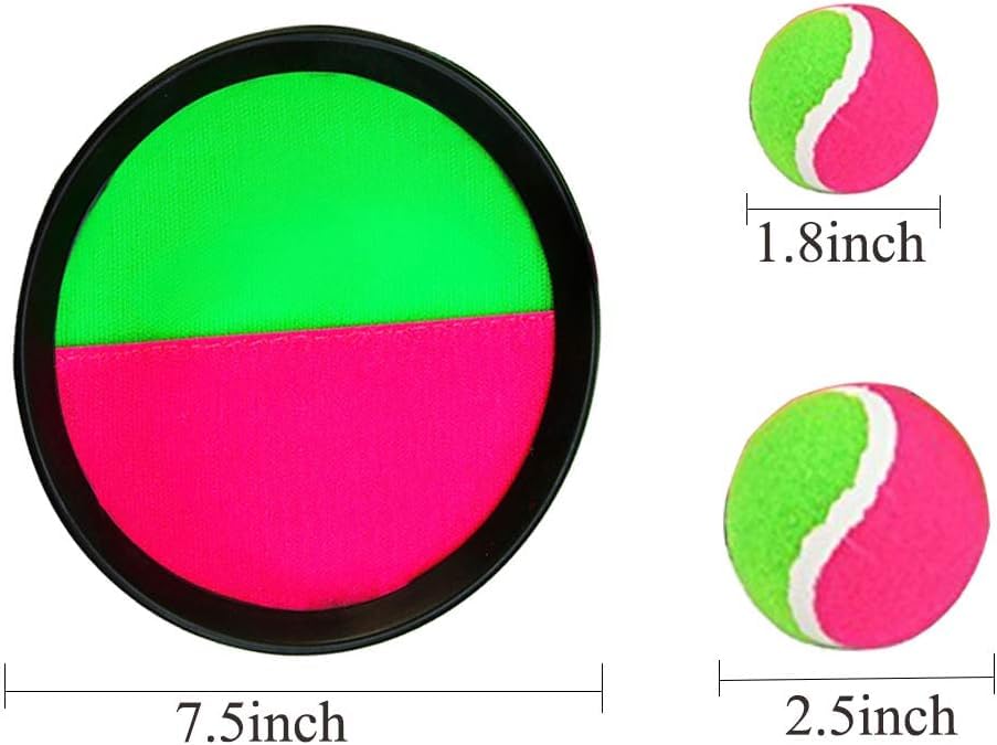 Paddle Catch Ball And Toss Game Set Disc Toss And Catch Paddle Sport Game (4 Paddles And 4 Balls)
