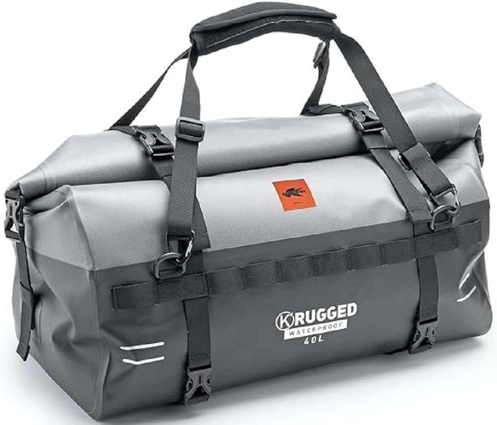 Kappa NEW Rugged Motorcycle 40 Liter Top Load Cargo Bag Storage Grey AV04