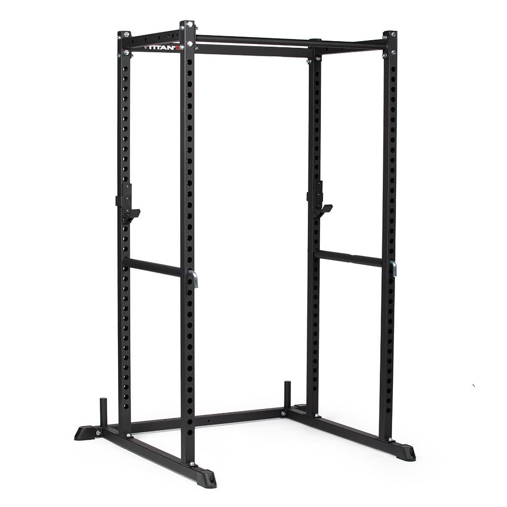 Titan Fitness T-2 Series Tall 83 Black Power Rack, 850 LB Rackable Capacity, Skinny Pull Up Bar, Pin and Pipe Safeties, Standard