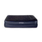 Intex Dura-Beam Fiber-Tech Elevated Inflatable Built-In Pillow Rest Raised Airbed Mattress With Internal Electric Pump And Carry
