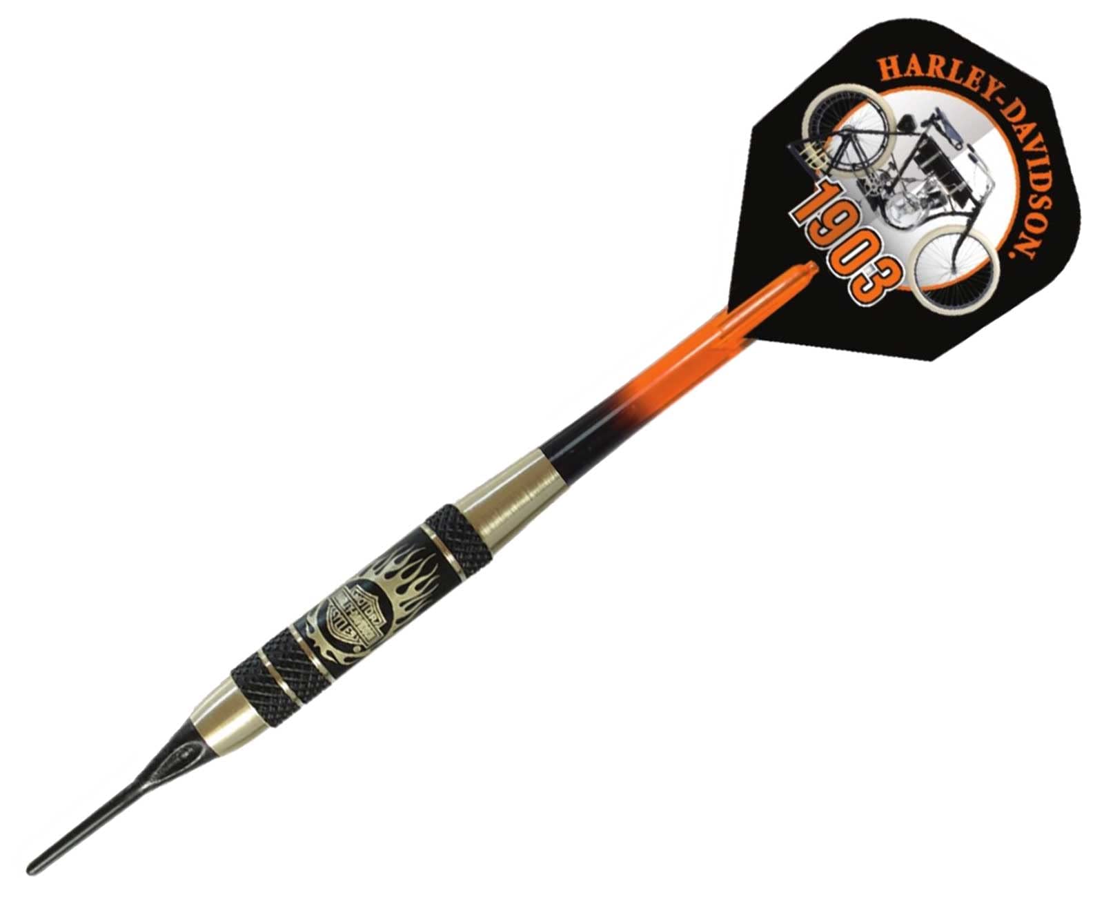 Harley-Davidson Vintage 1903 18 Gr. Soft Tip Darts - Black Coated Nickel Barrels