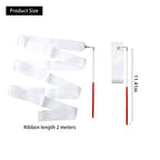 Xokipol 6 Pcs White Gymnastics Ribbon With Storage Bag, Dance Streamers With Baton Rhythmic Gymnastics Ribbon Wands For Kids, Ri