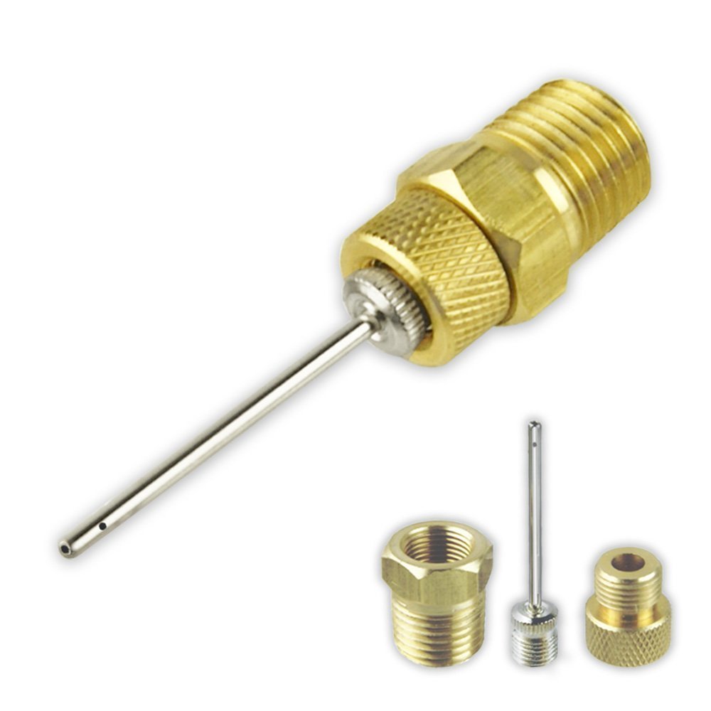 Professional Sports Ball Air Inflator Needle 3 Pc Air Needle W/Adapter For Air Hose