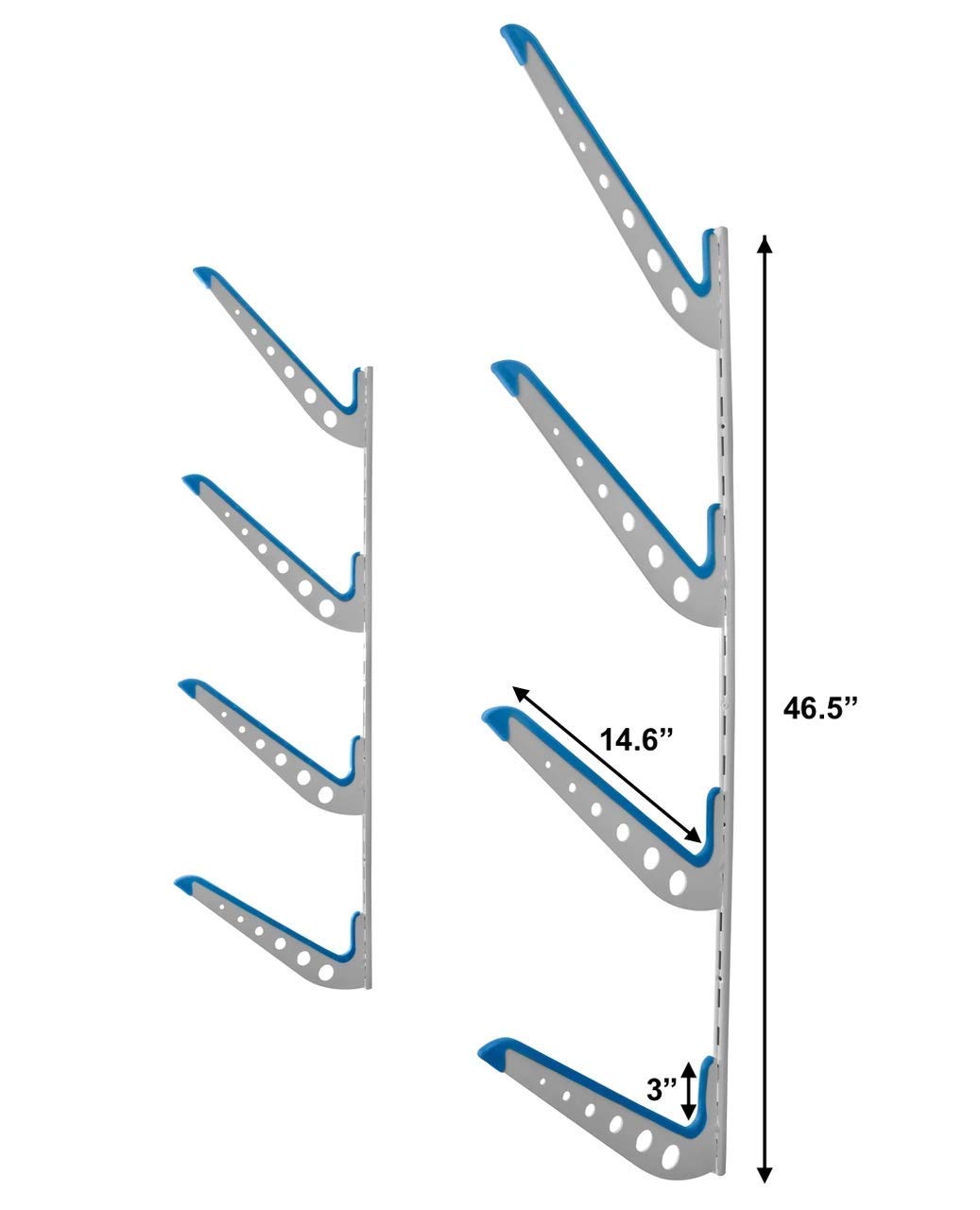 Storeyourboard Wakeboard Wall Storage Rack, Metal Adjustable 4 Wakeboard And Wakesurf Mount