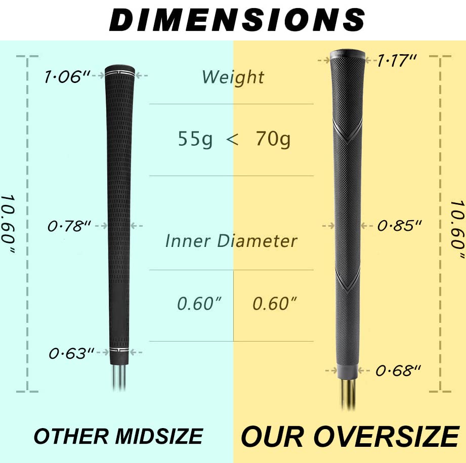 Yamato Arthritic Golf Grips Oversize Jumbo Golf Club Grips For Men Women (13 Piece)