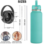 Lids With Straw For Hydroflask Wide Mouth 20 32 40 Oz, Flex Straw Lid Fit For Hydro Flask Sports Water Bottles, Flexible Handle