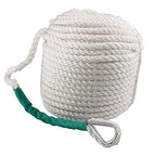 Bang4Buck Three Strand Polypropylene Anchor Rope 1/2 Inch 100 Feet Twisted Dockline For Boat/Sailboat/Sled Line With Thimble And