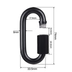 Bewishome D Shape Locking Carabiner, Black Quick Links,8 Pcs Chain Links, Heavy Duty Durable Chain Connector,Black,Hdk04H