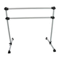 Vita Barre Portable Freestanding Double Ballet Barre, Prodigy, 4 Ft Bars, Satin Silver  Adjustable Height, Usa Made, Home Or Gym