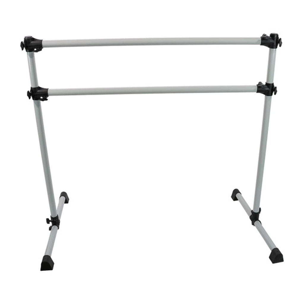 Vita Barre Portable Freestanding Double Ballet Barre, Prodigy, 5 Ft Bars, Satin Silver  Adjustable Height, Usa Made, Home Or Gym