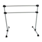 Vita Barre Portable Freestanding Double Ballet Barre, Prodigy, 5 Ft Bars, Satin Silver  Adjustable Height, Usa Made, Home Or Gym