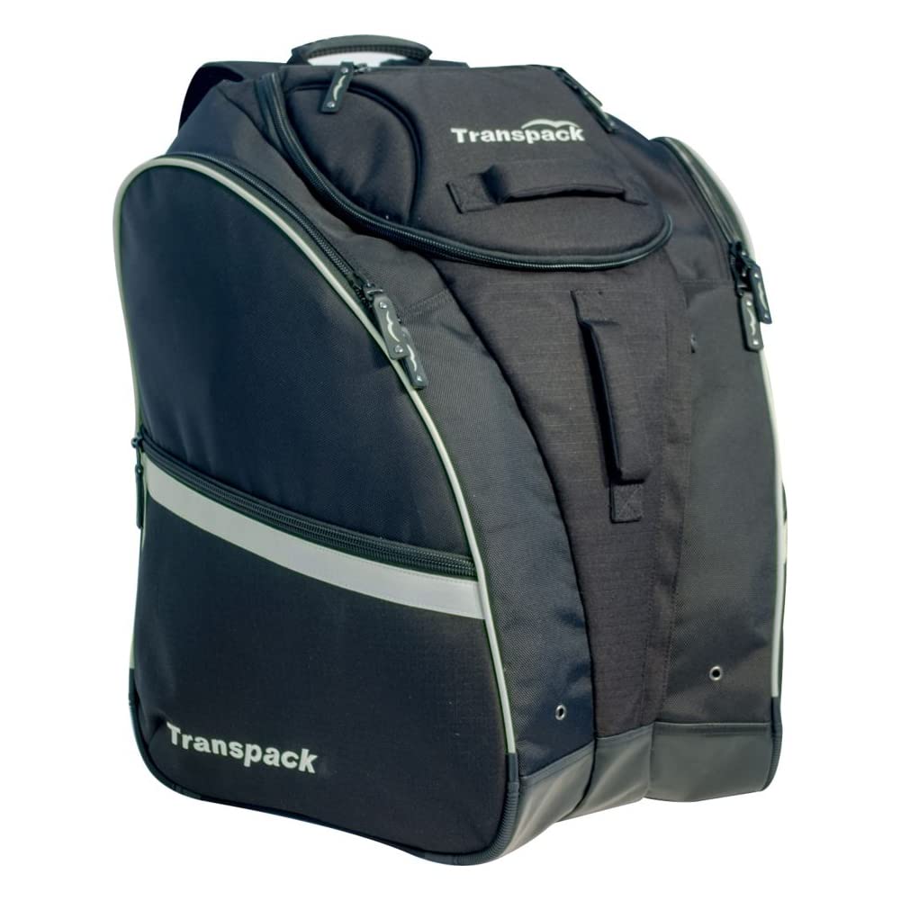 TRANSPACK COMPETITION PRO Unisex Water-Resistant 80 L Ski/Snowboard Boot Helmet Goggles & Gear Backpack Bag, Black w/Silver Elec