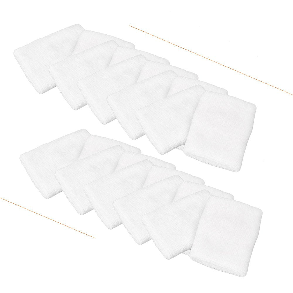 Mallofusa 10 Pack Colorful Sports Basketball Football Absorbent Wristband Party Outdoor Activity (White)